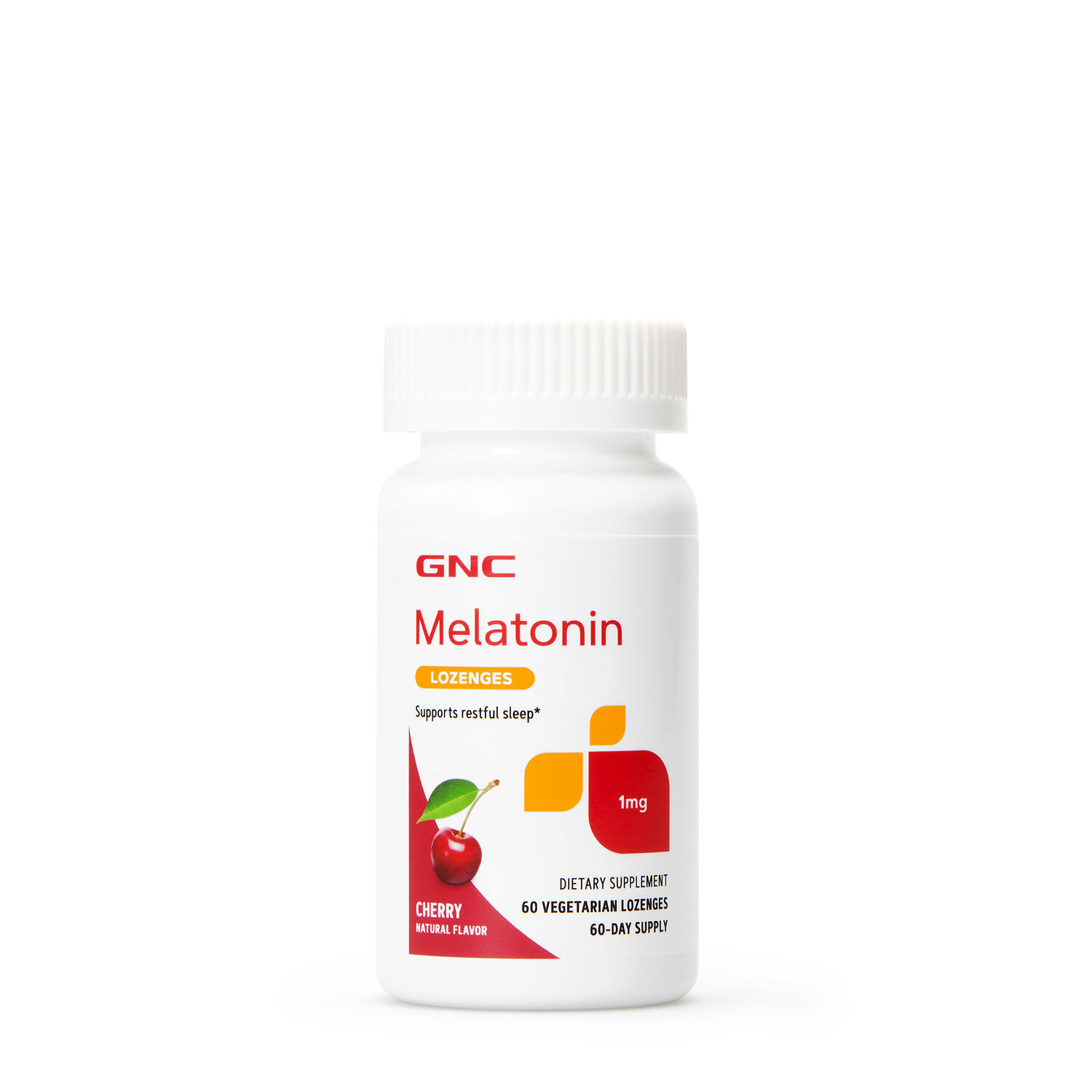 GNC Melatonin Lozenges 1 mg Front Bottle 60 Count